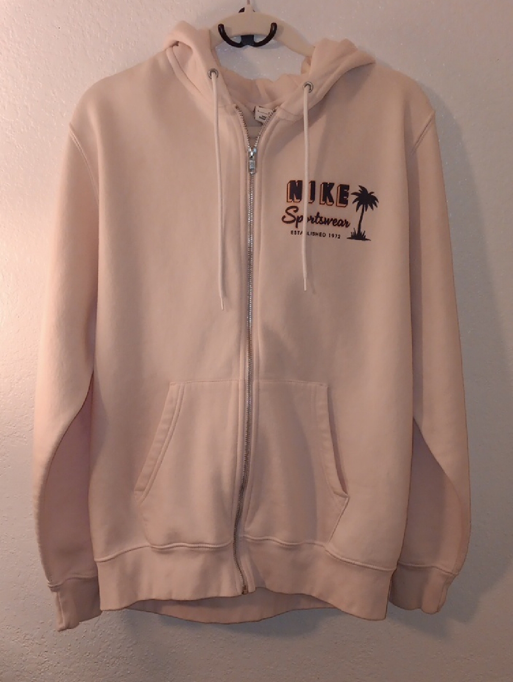 Nike Pale Pink Zip Hoodie with Palm Logo